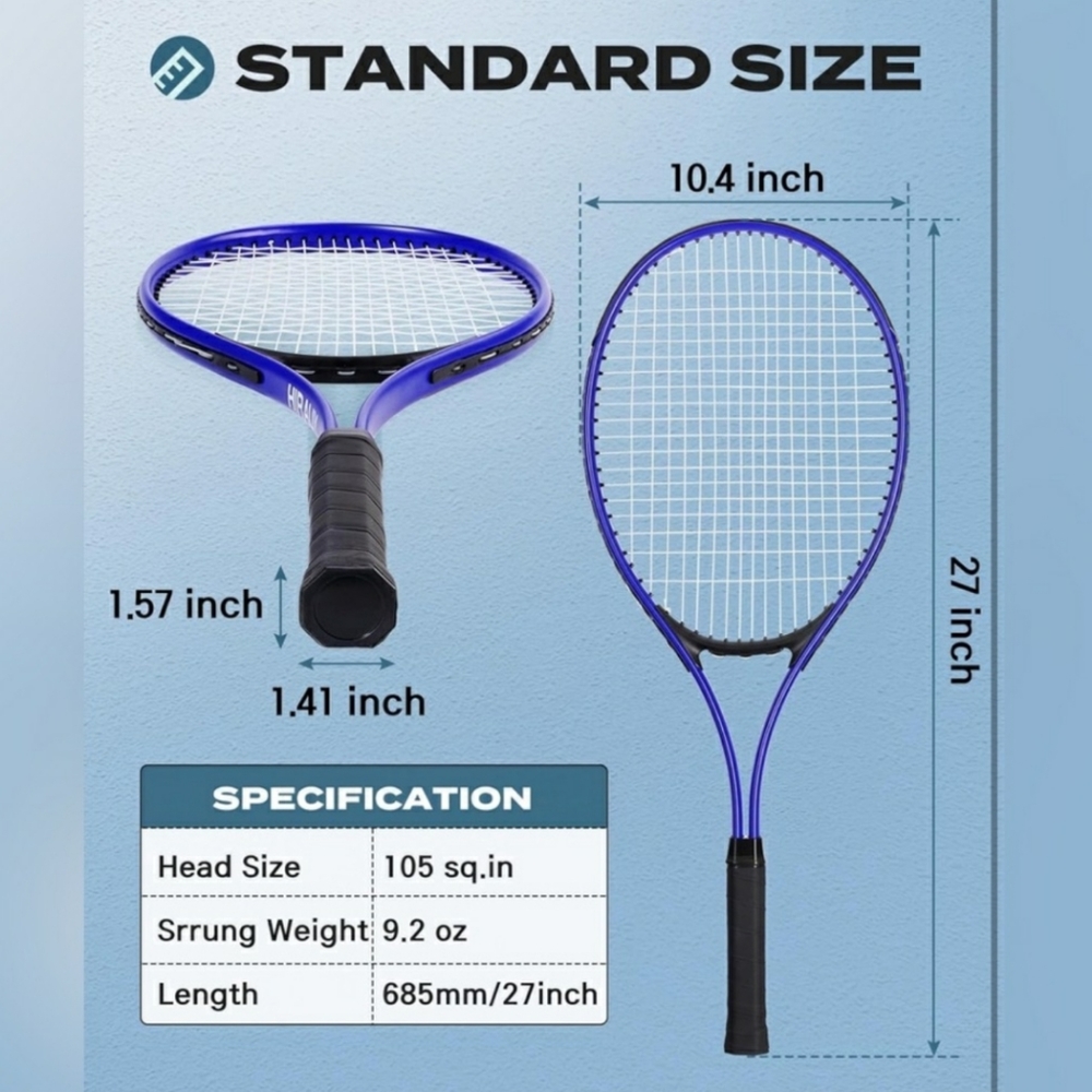 HIRALIY 27" Tennis Rackets Set - Picture 3 of 6